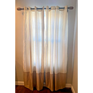 Spencer N Enterprises Beige/Brown Grommet Lined Curtains, 50” x 84", 2 Panels